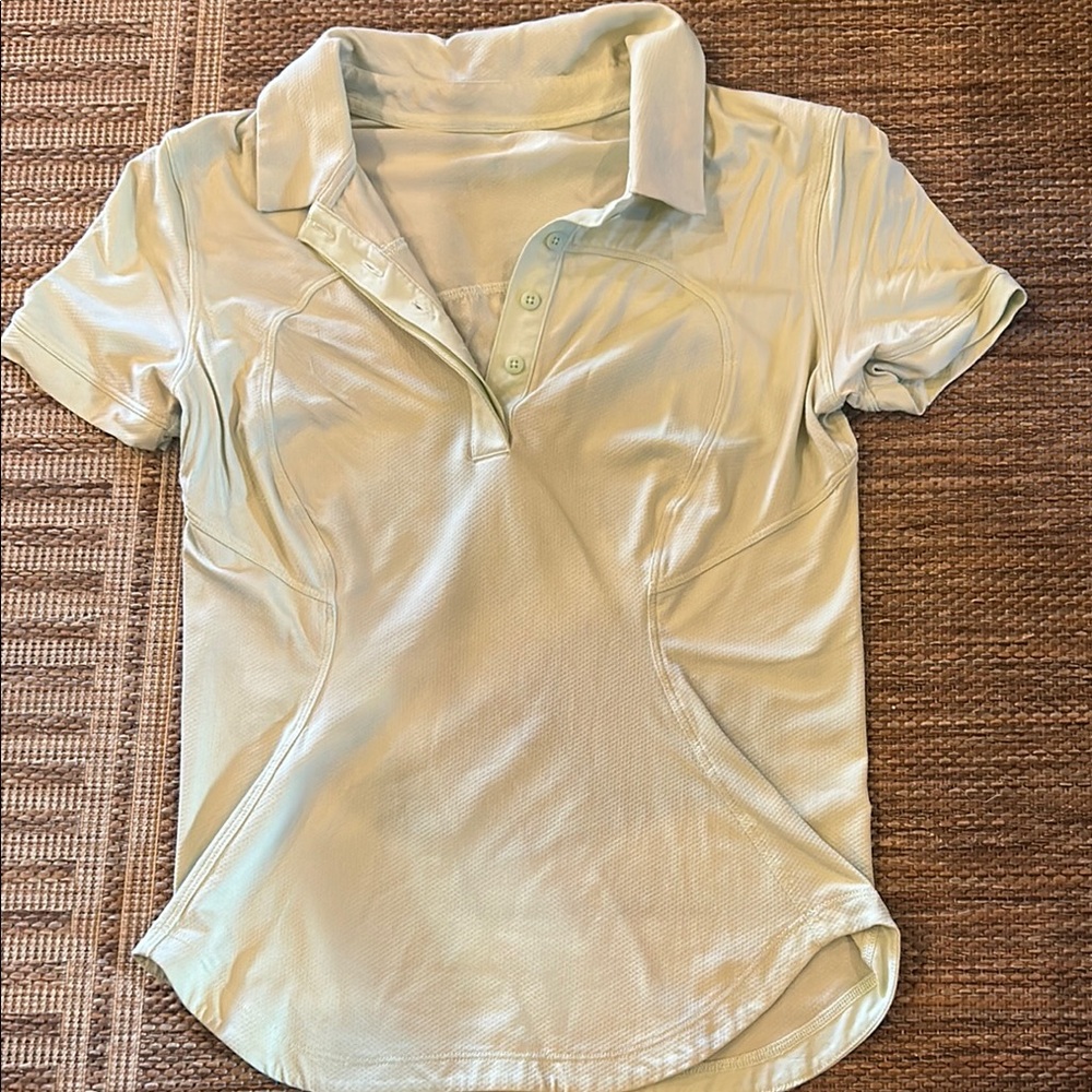 Lululemon Mint Green Quick-dry short sleeve polo- Size 2